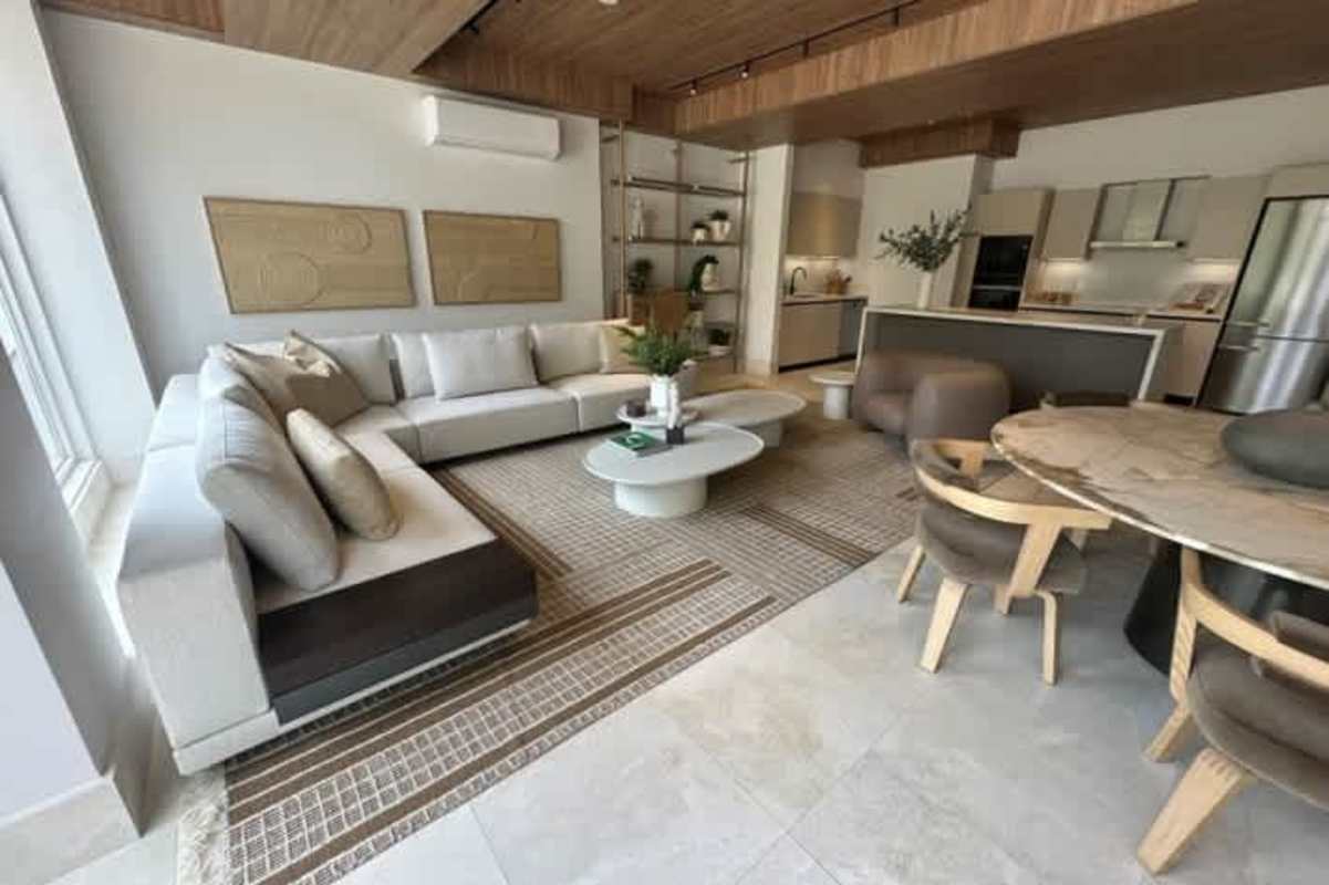 Contemporary open kitchen in duplex apartment at Oceana Skyhomes Santa Maria Panama