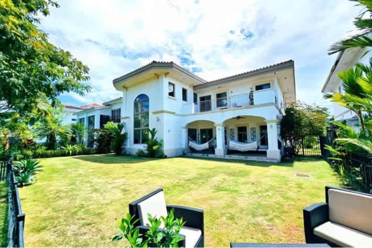 Elegant staircase and grand foyer luxury villa Fairway Estates golf Panama City