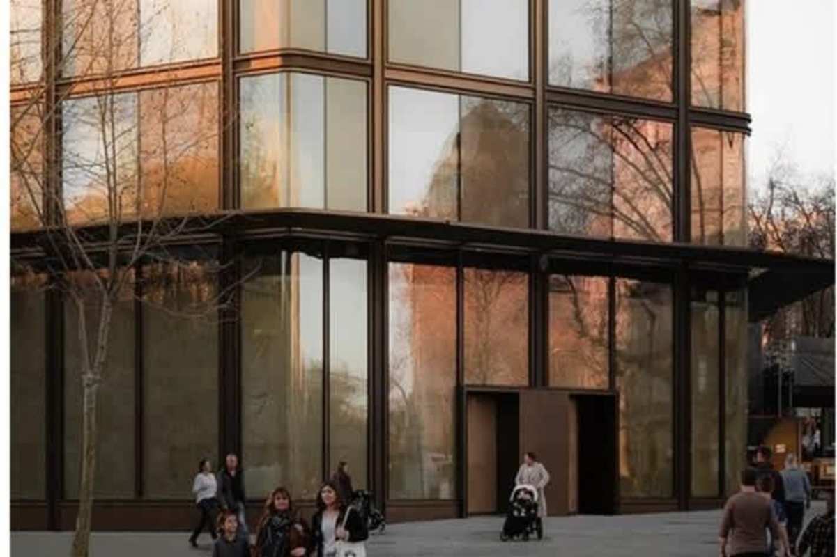 Curved glass and brick modern exterior in historic Casco Viejo Panama