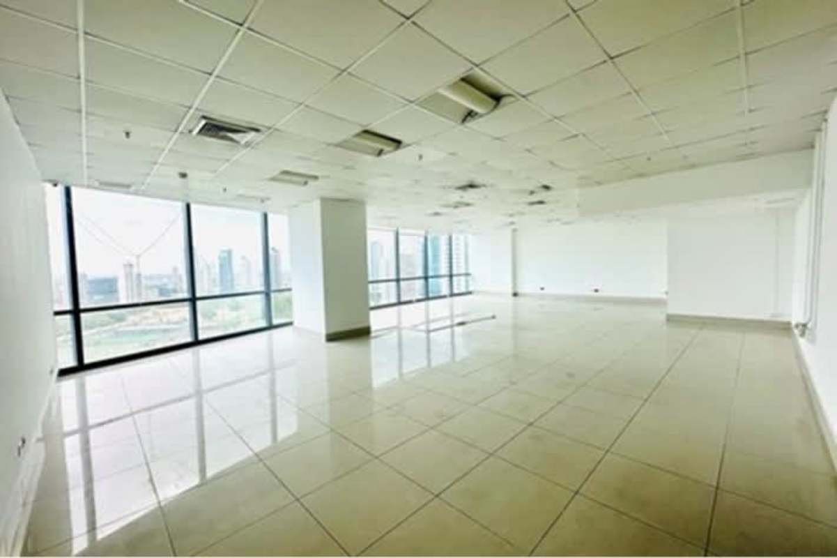 Spacious office floor with skyline view and large windows Ocean Business Plaza Costa del Este Panama City