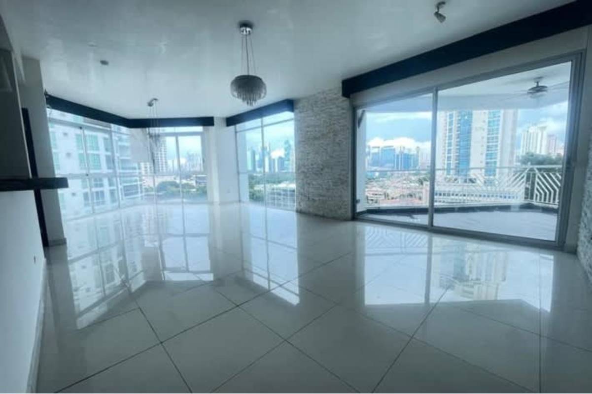 Spacious kitchen with granite tops, wine cabinet, and large window PH San Francisco Bay Panama