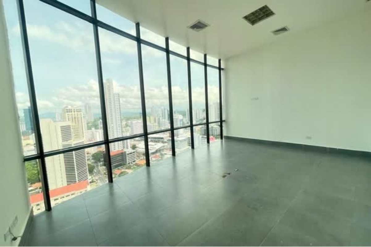 Panama City skyline view from commercial high rise PH BICSA Tower office rental