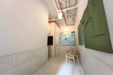 Bathroom with walk-in shower and tile design in Casa Korsi Santa Ana Panama