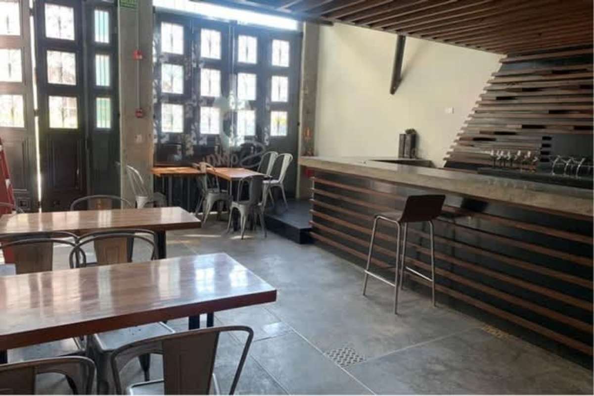 Spacious restaurant kitchen stainless counters sinks colonial building Casco Viejo Panama