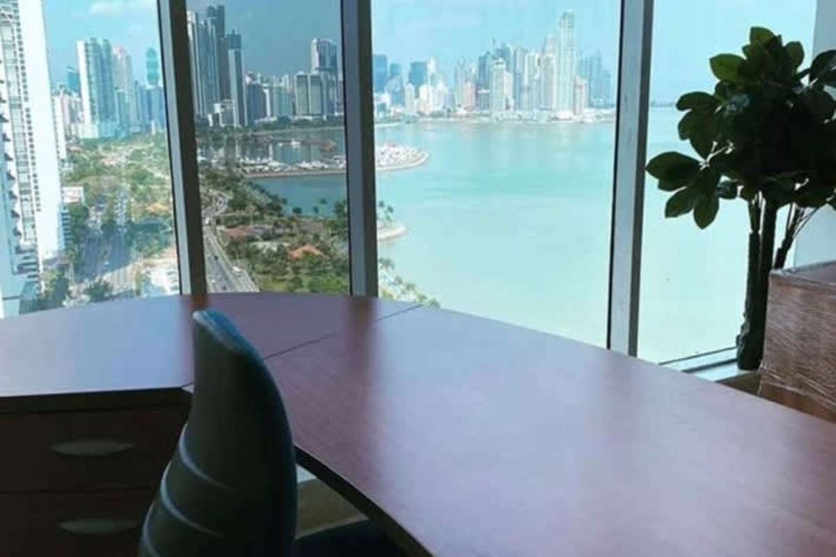 Private furnished office with waterfront view at Torre Balboa Office Center Panama