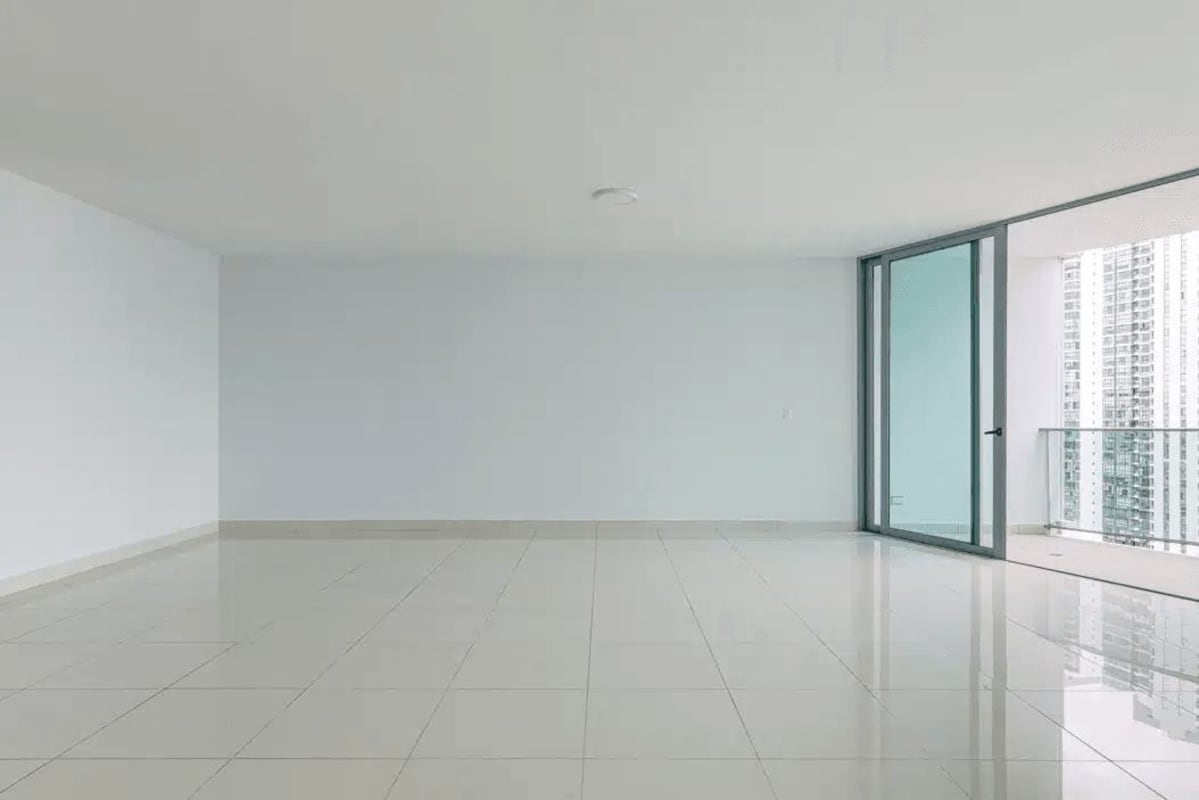 Granite kitchen with island and stainless appliances at Allure Avenida Balboa Panama