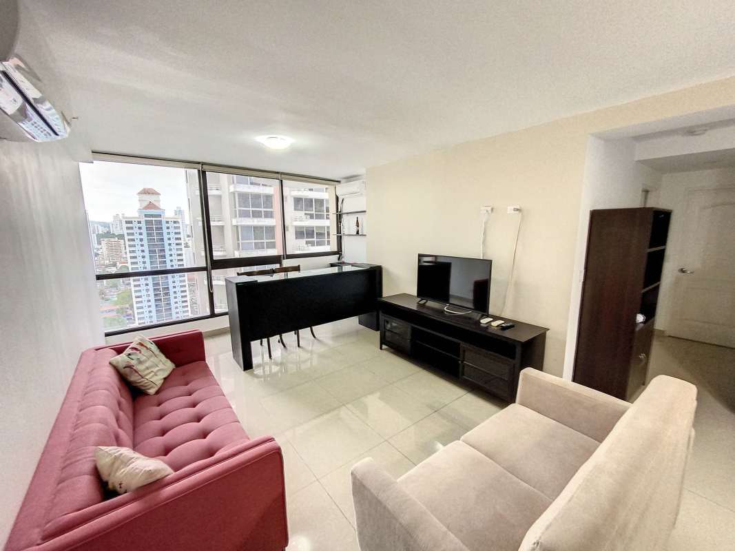 Bright living room with panoramic windows at PH San Francisco Bay San Francisco Panama