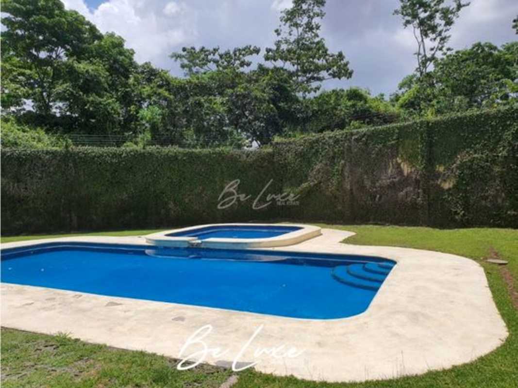 Swimming pool with children’s pool, garden privacy hedge Clayton villa Panama