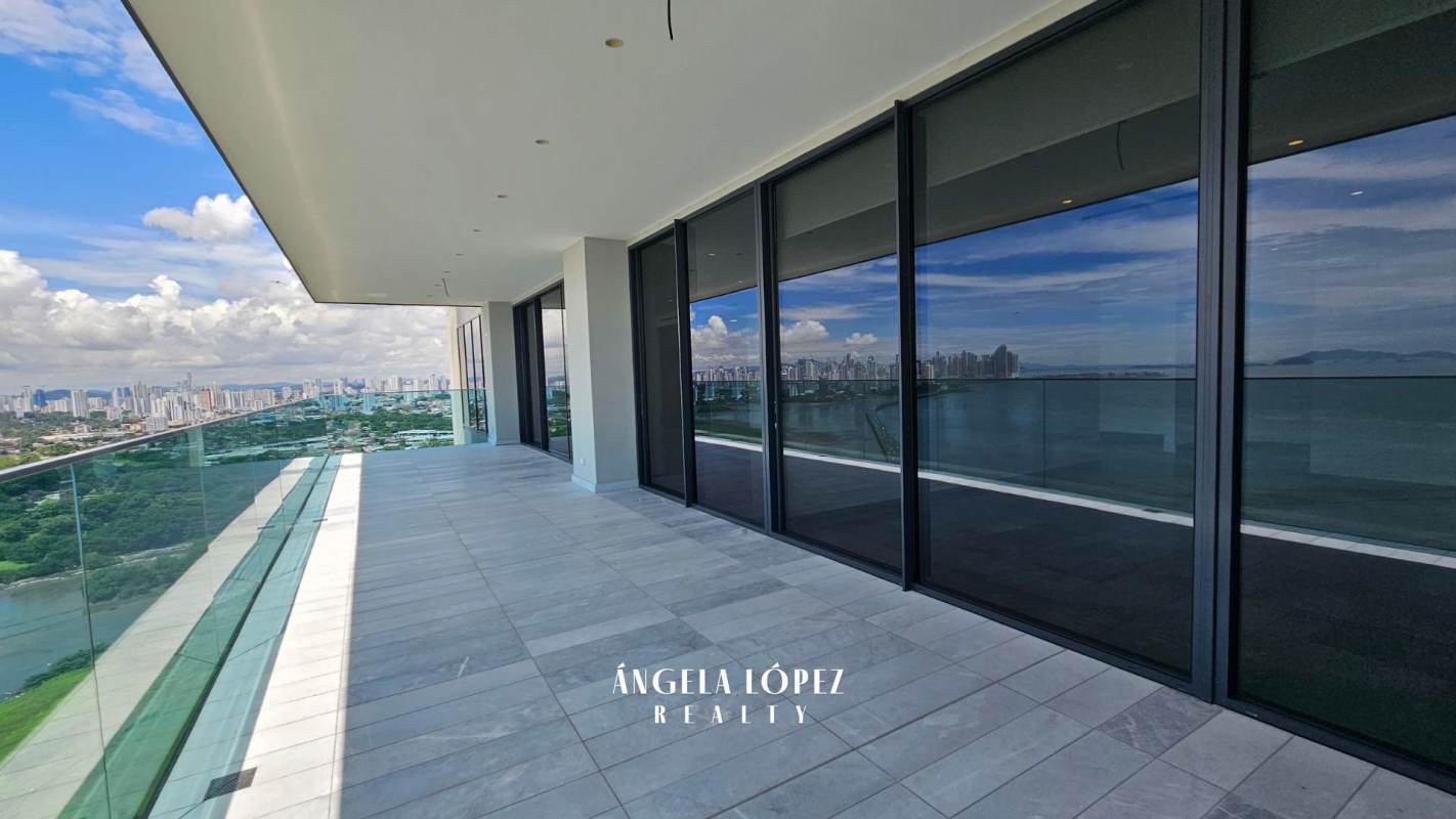 Luxury bathroom with marble countertops double vanity glass shower PH Upper East Costa del Este Panama