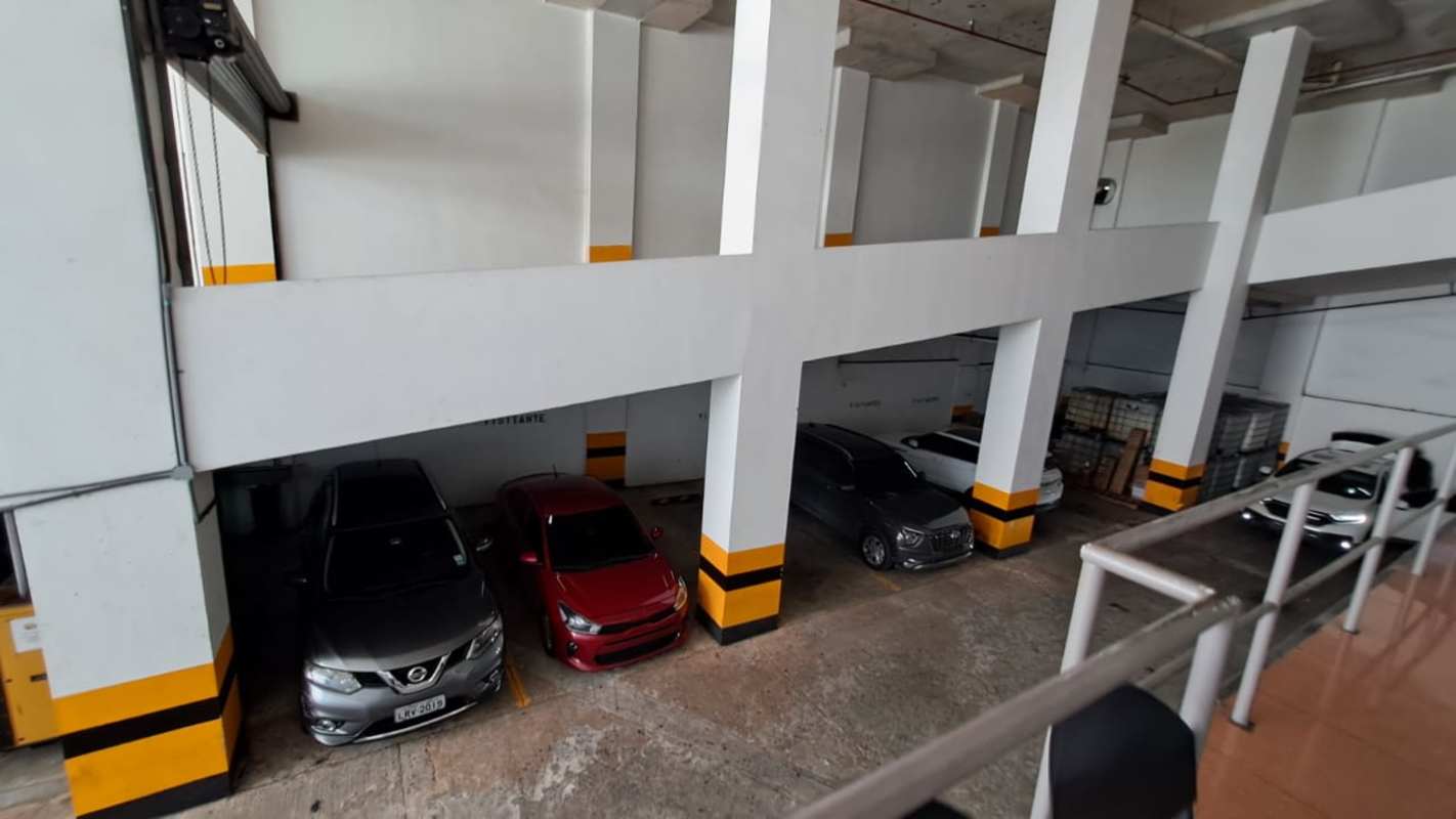 Covered indoor parking garage at Plaza Korintho commercial center Bella Vista Panama