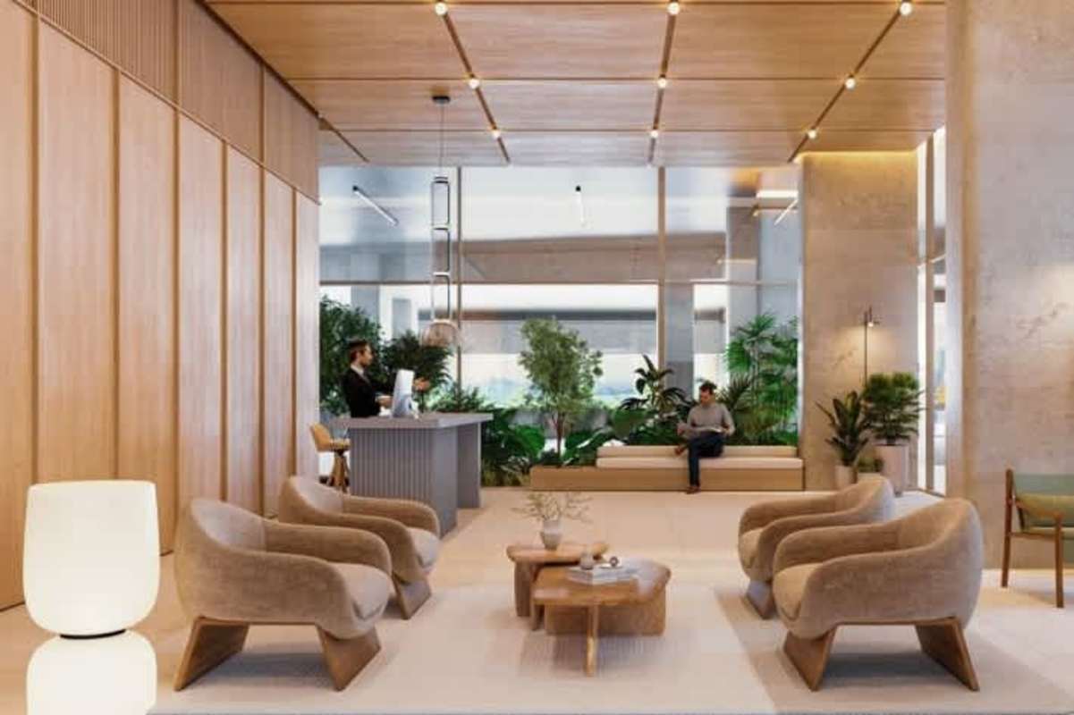 Elegant lobby with modern finishes at PH Ipanema Costa del Este Panama