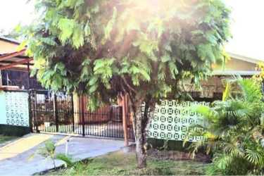 Fenced residential home with garden entrance trees in Villa Dora David Panama