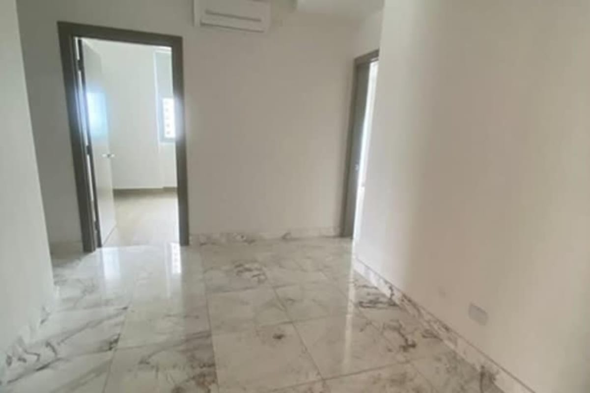 Spacious luxury bathroom with marble counters and large mirror Costa del Este Panama