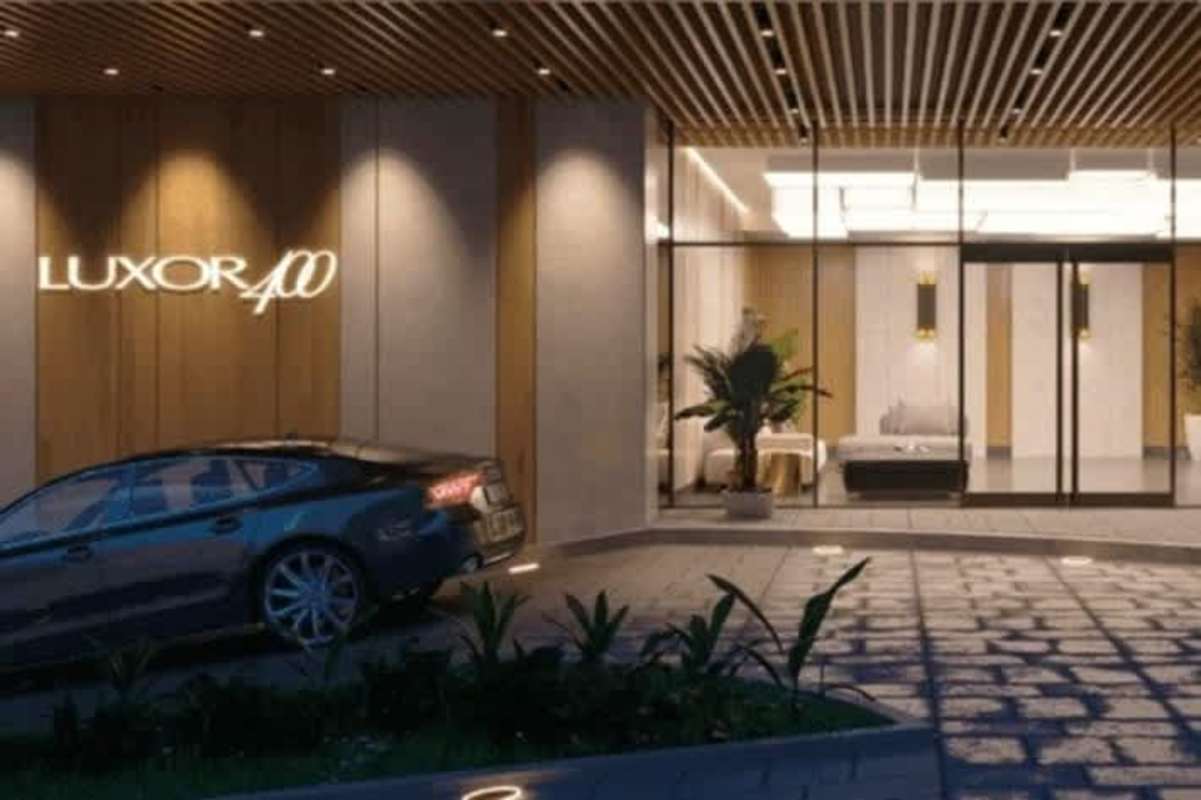 Open contemporary kitchen with granite countertops in apartment at PH Luxor 400 El Cangrejo Panama City