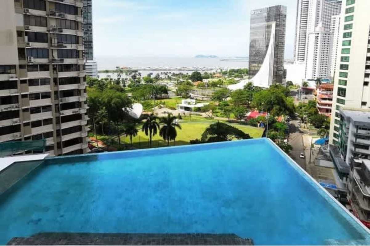 Modern glass skyscraper PH Costanera with landmark architecture on Avenida Balboa Panama City