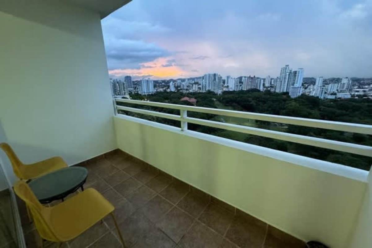 Bathroom with glass enclosure shower, vanity, neutral tiles PH San Francisco Bay Apartment Panama