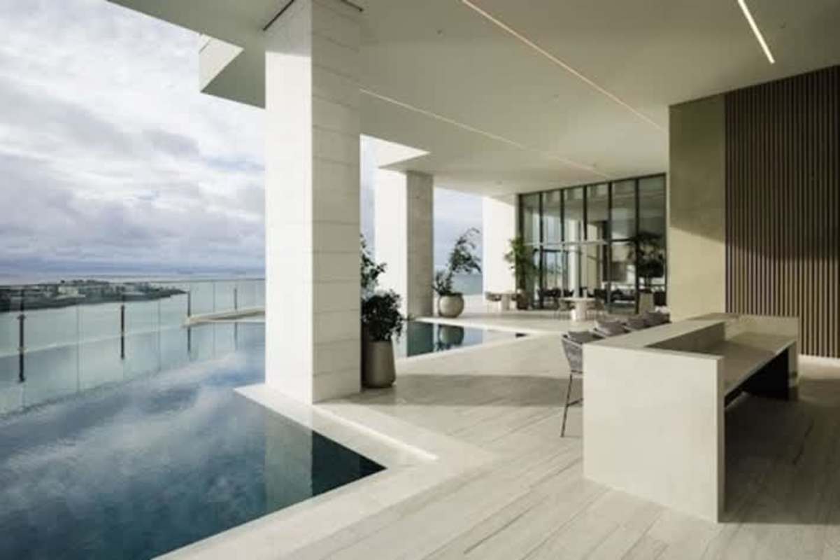 Modern minimalist master bedroom ocean view PH Sea Point Punta Paitilla