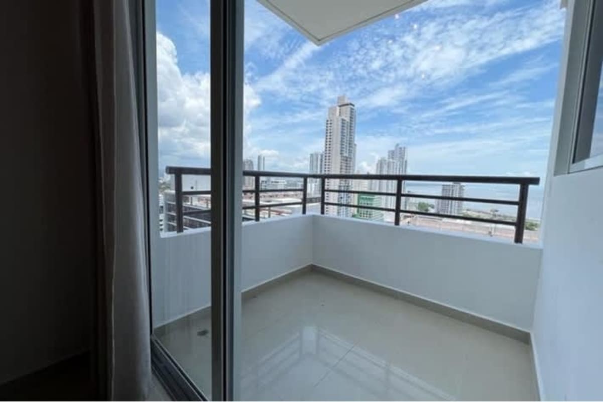 Contemporary kitchen with granite island, stainless steel appliances in PH Costa Pacifica San Francisco Panama