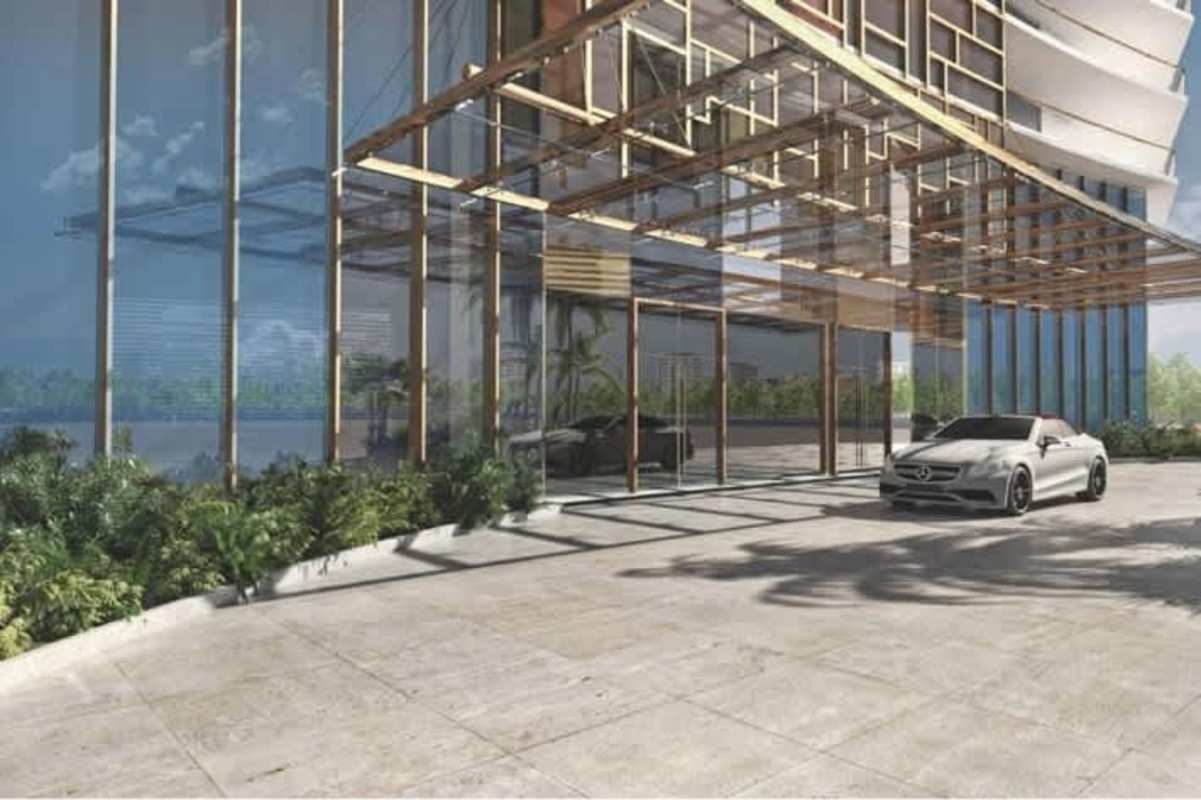 Modern luxury living room with large terraces at PH La Maison Costa del Este Panama