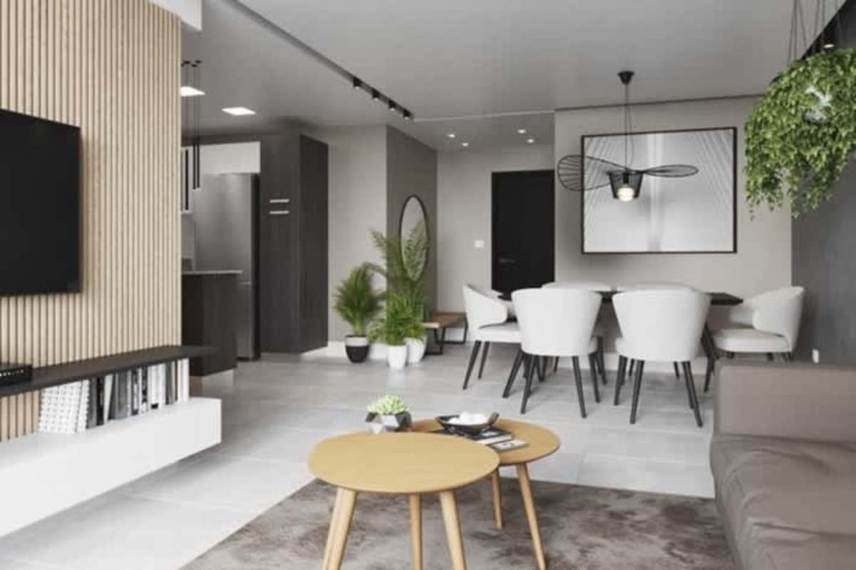 Modern kids playroom indoor slide ball pit pastel colors Condado Gardens Panama