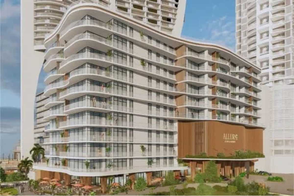 PH Allure luxury condo modern tower facade with curved balconies Punta Pacifica Panama