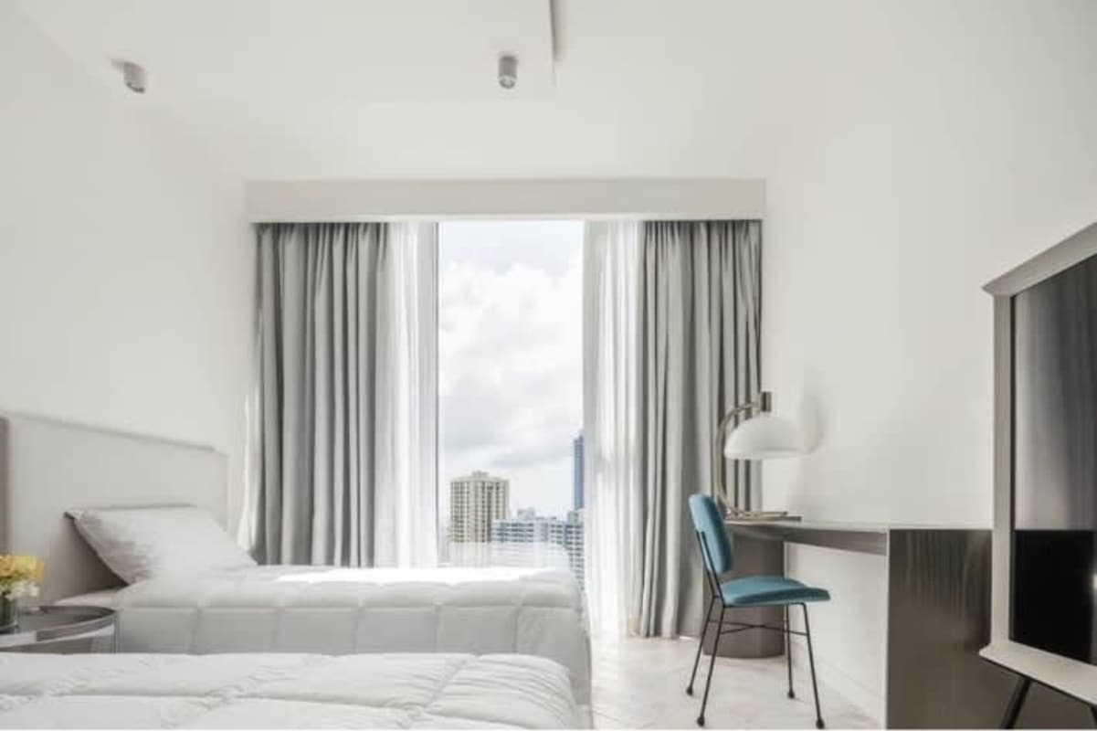 Luxury marble bathroom with glass shower in PH Wanders & Yoo Panama