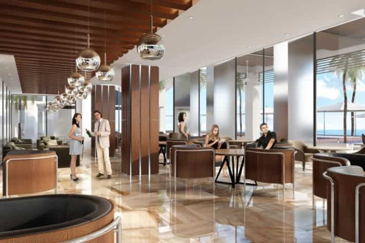 Modern elegant lobby lounge with ocean views PH Miramar Bella Vista Panama City