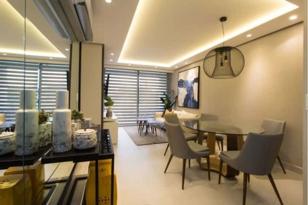 Spacious living dining room with modern finishes in Condado Country Club Tower 800 Condado del Rey Panama