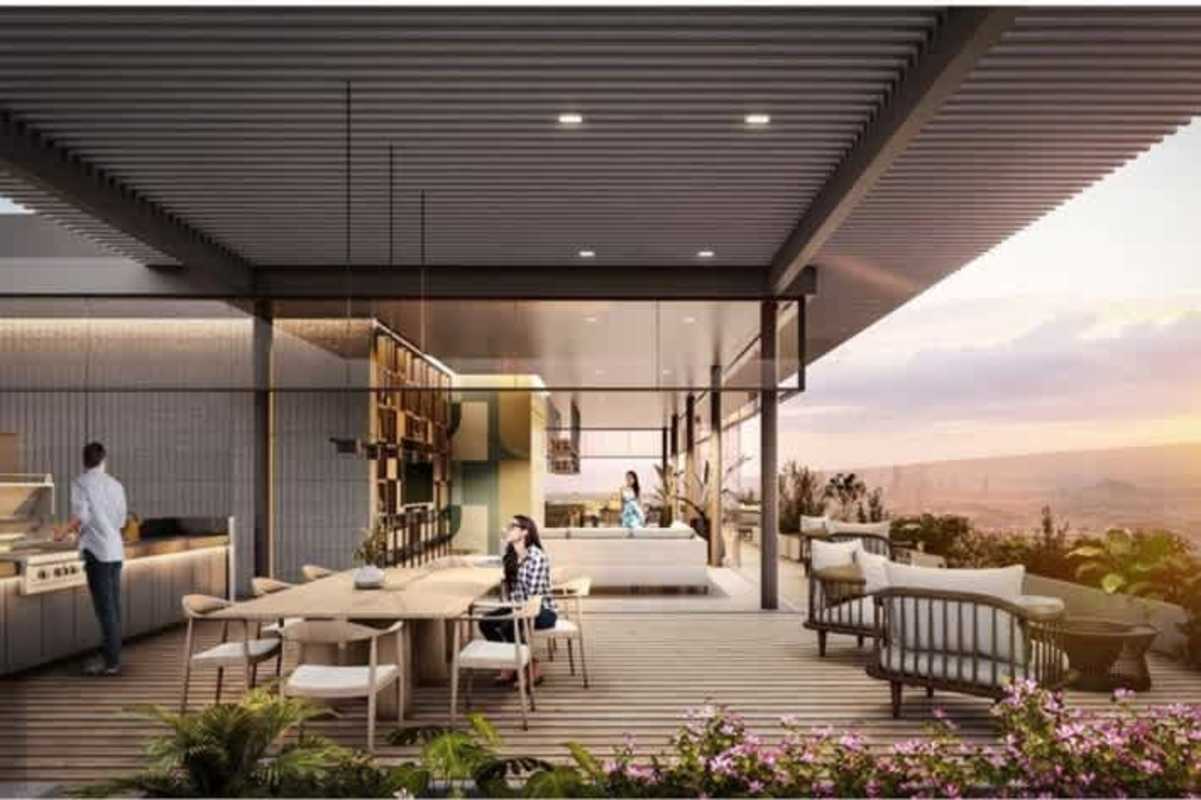 Modern children's bedroom with bunk beds colorful wall PH Galeria Towers Panama