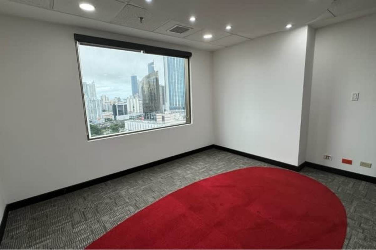 Modern conference room with city skyline views inside World Trade Center Panama