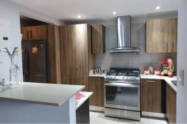 Contemporary kitchen with wood cabinetry and stainless appliances at PH River Valley Panama Pacifico