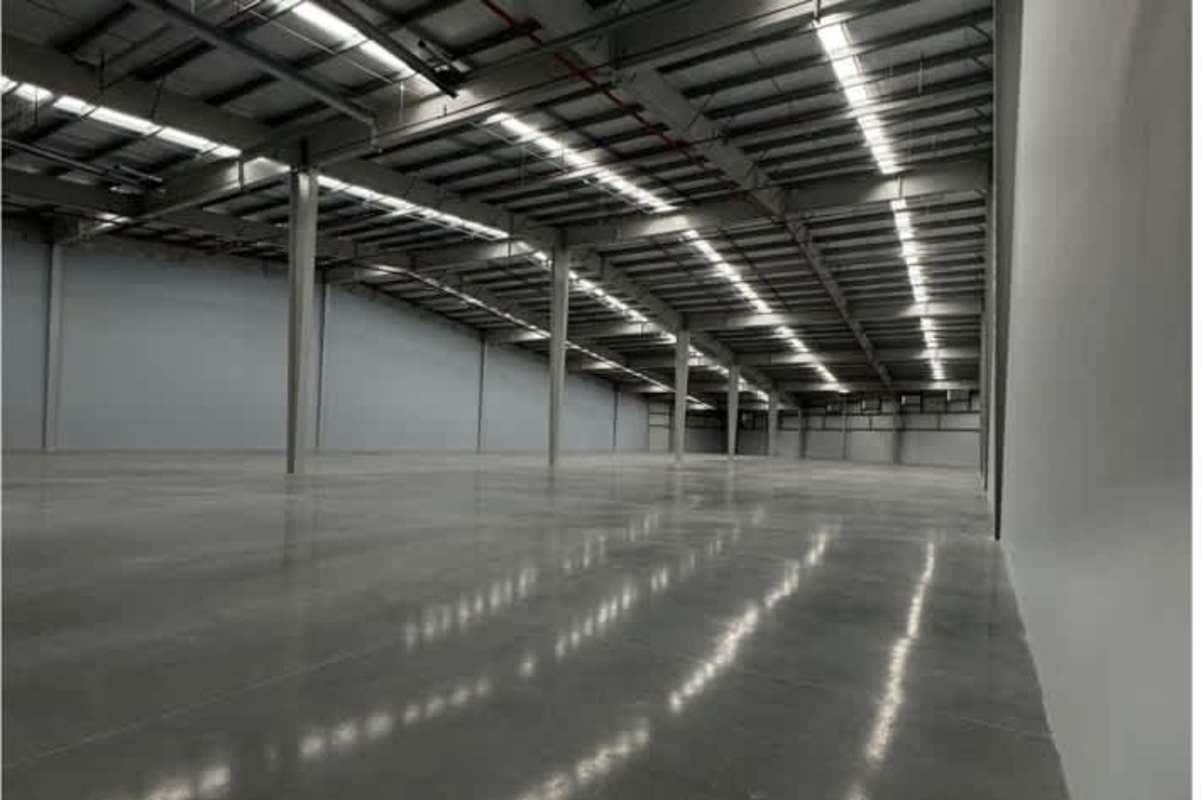 Loading docks with truck ramps outside industrial warehouse in Llano Bonito Panama