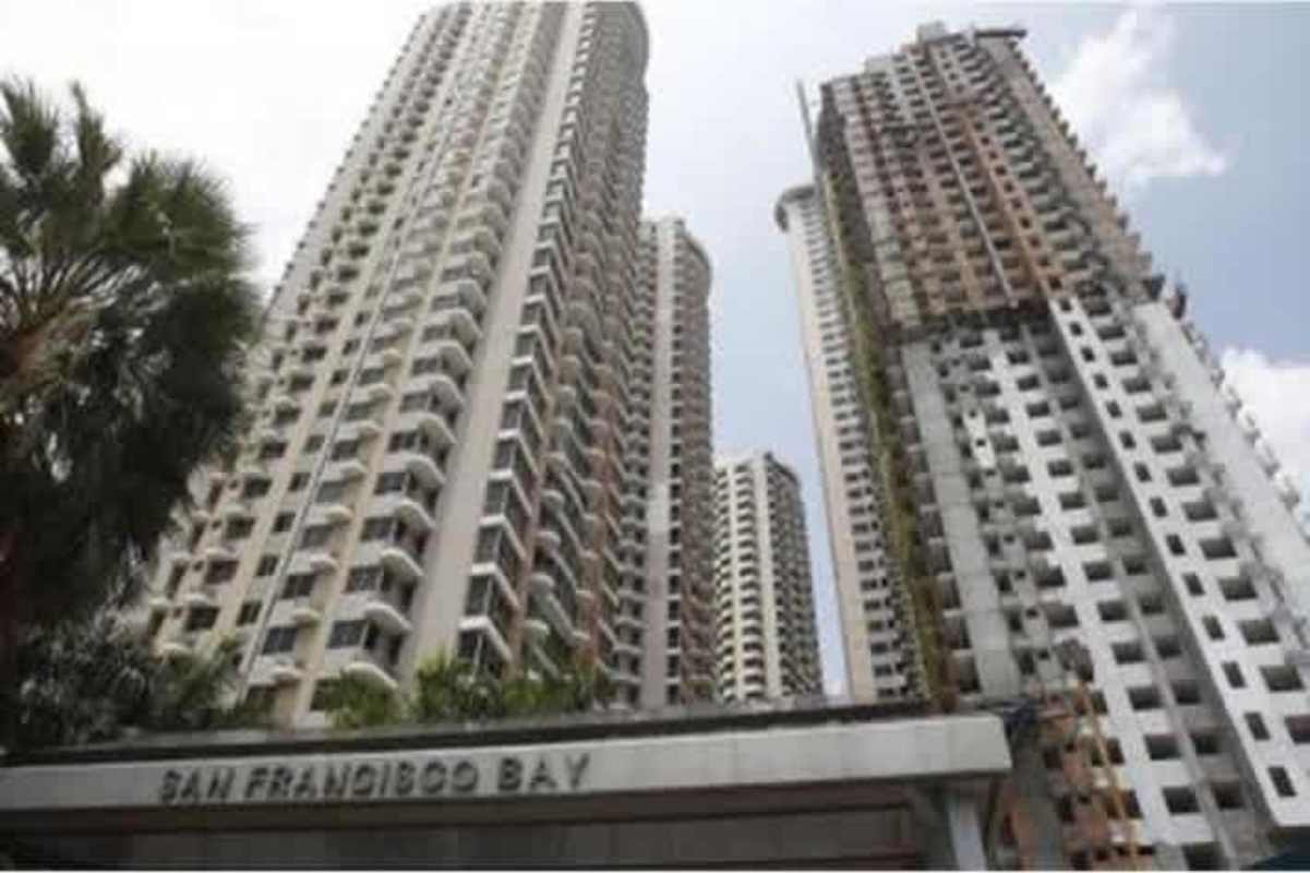 View of high-rise towers balconies entrance PH San Francisco Bay Panama