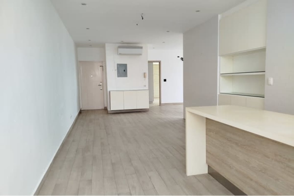 Modern bathroom with glass shower and vanity PH San Francisco Tower Panama City