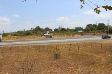 Highway frontage commercial land with dry grass next to main road Santiago Panama
