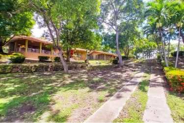 Tropical patio with gazebo, lush garden, mature landscaping Coronado Beach Home Panama
