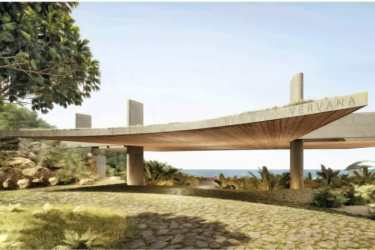 Minimalist eco villa with curved roof and ocean views in Playa Venao Panama