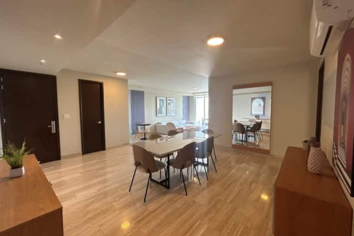 Fully equipped modern kitchen in oceanview apartment for rent Costa del Este Panama