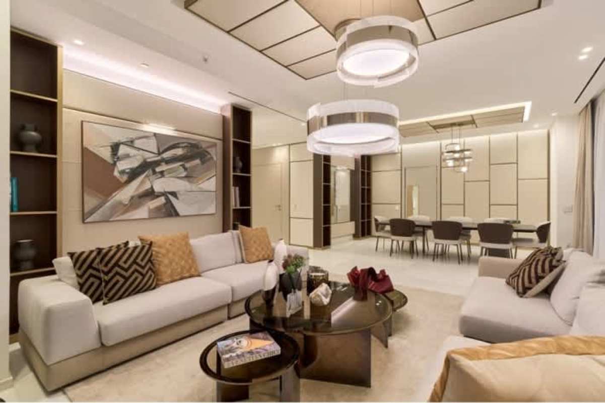 Spacious living dining area with elegant design and modern lighting PH La Maison Santa María Panama