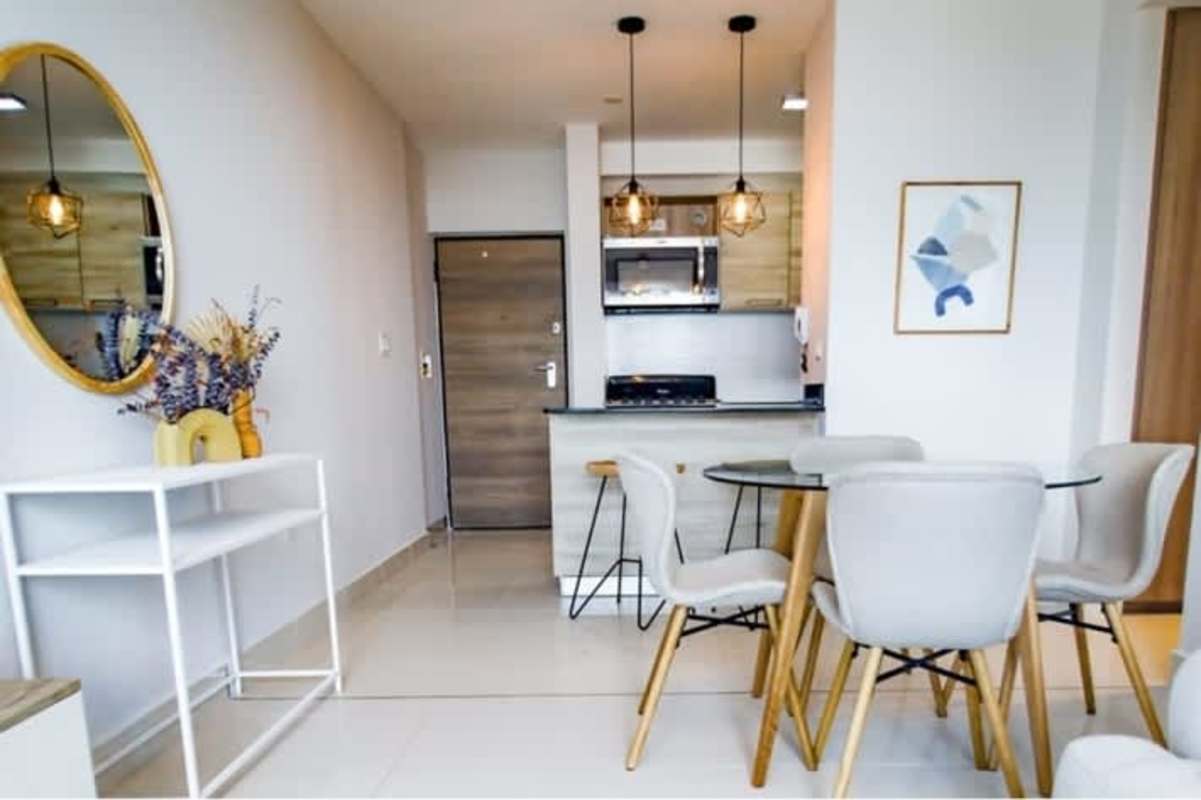 Bathroom with glass shower and modern finish at PH Alto Río, Rio Abajo Panama