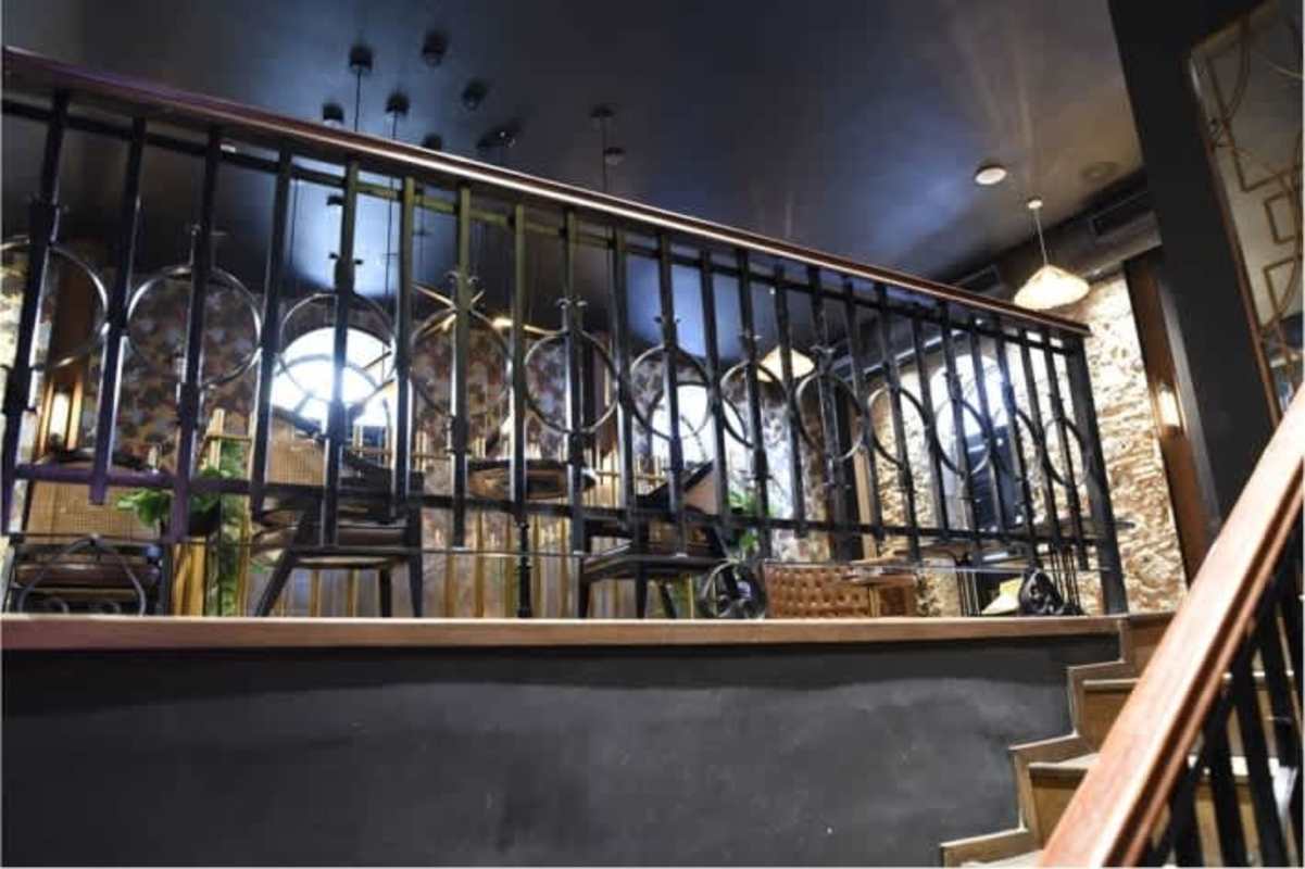 Luxury dining area with eclectic wallpaper, pendant lighting at Casa Feraud Casco Viejo