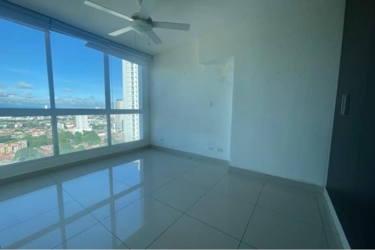 Panoramic aerial cityscape view from balcony in Hato Pintado apartment Panama