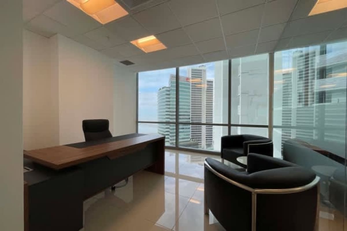 Minimalist utility storage room inside office suite in Financial Park Tower Panama