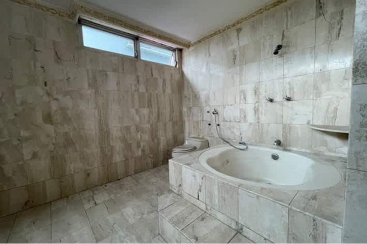 Contemporary bathroom with double sink and glass shower PH The Point