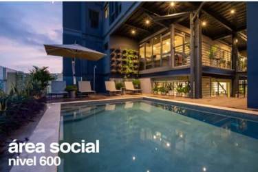 Modern living dining area with floor-to-ceiling windows, balcony and city views Casco Antiguo Panama