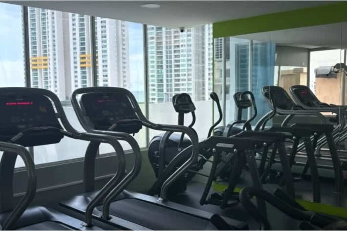 Bedroom featuring city views, AC, closets at PH Waterview Panama City