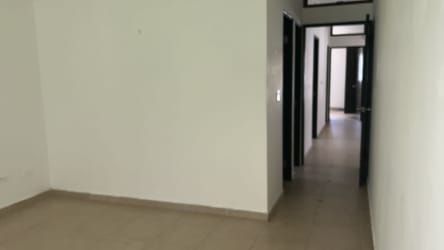 Wide paved street lined with palm trees in Eco Garden Residences Vista Alegre Arraiján Panama