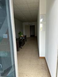 Reception with glass doors, potted plant in minimalist business setting Costa Verde