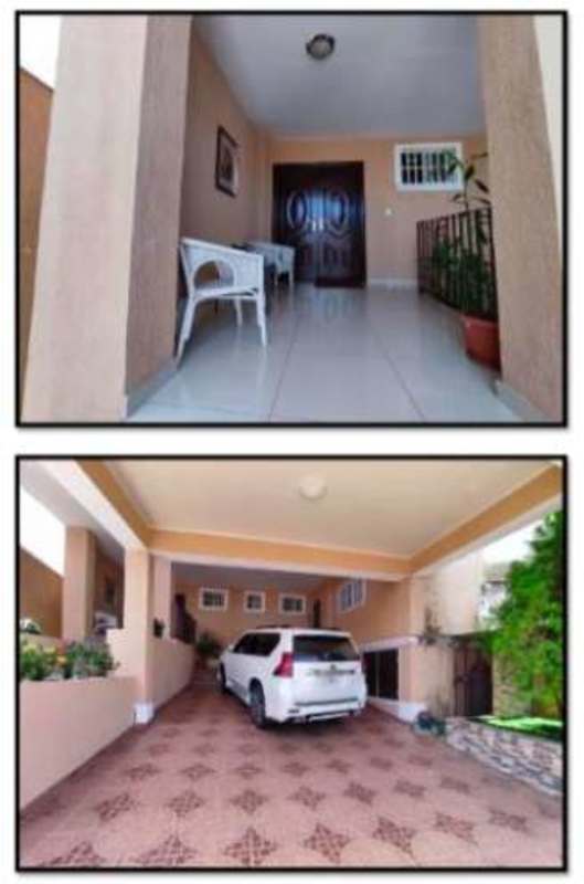Spacious living and dining room with marble floors and natural light in El Doral house Panama