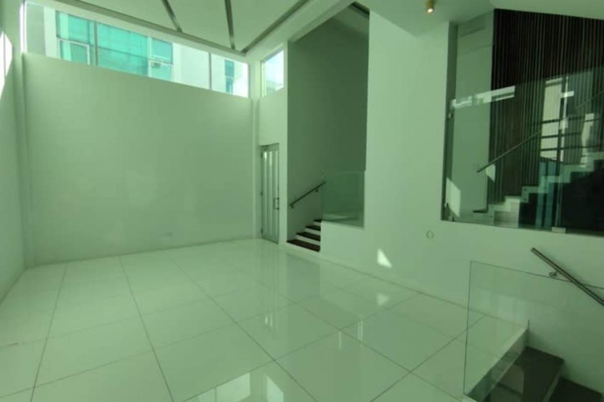 Designer private pool with terrace entertainment area Altos del Golf luxury residence Panama City